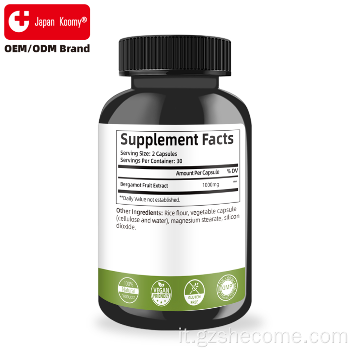Shecome Citrus Bergamot Capsule Supporto per il colesterolo cardiaco